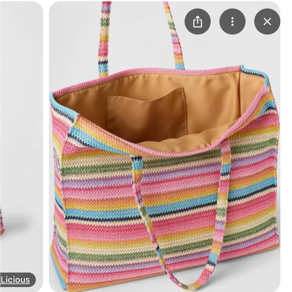 Gap Rainbow Straw Tote Bag - Picture 2 of 5